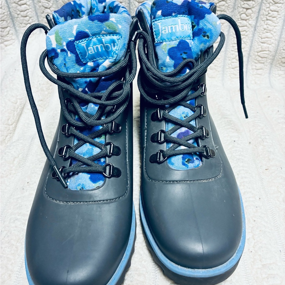Jambu Women's Purple and Blue Camouflage Accent Rain or Winter Waterproof Boots